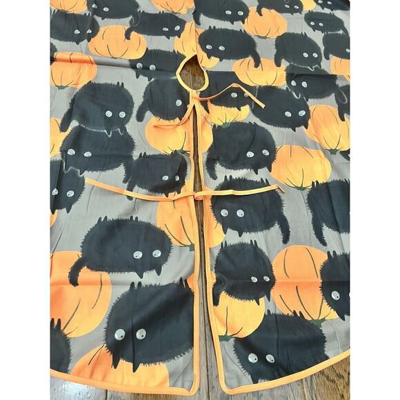 Halloween Black Cat Pumpkin Tree Skirt 47” NEW‎ - Picture 5 of 5